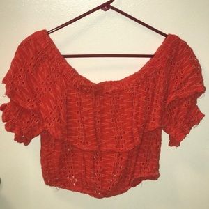 FreePeople off the shoulder crop top